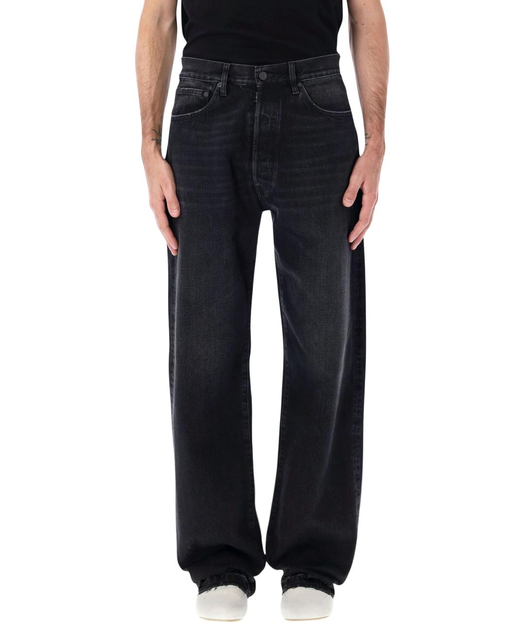 MAISON MARGIELA Черные хлопковые прямые джинсы, фото 5
