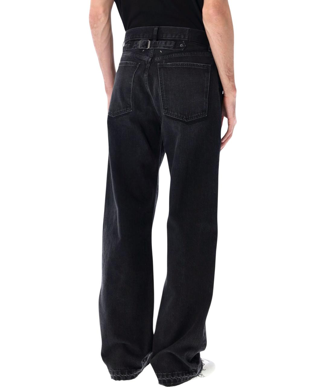 MAISON MARGIELA Черные хлопковые прямые джинсы, фото 2