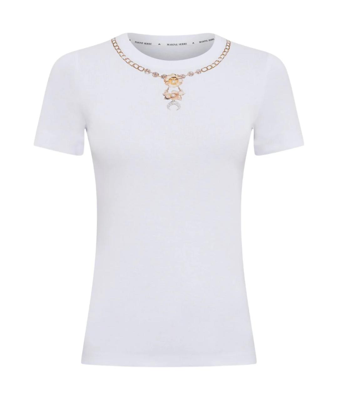 MARINE SERRE Белая хлопковая футболка, фото 1