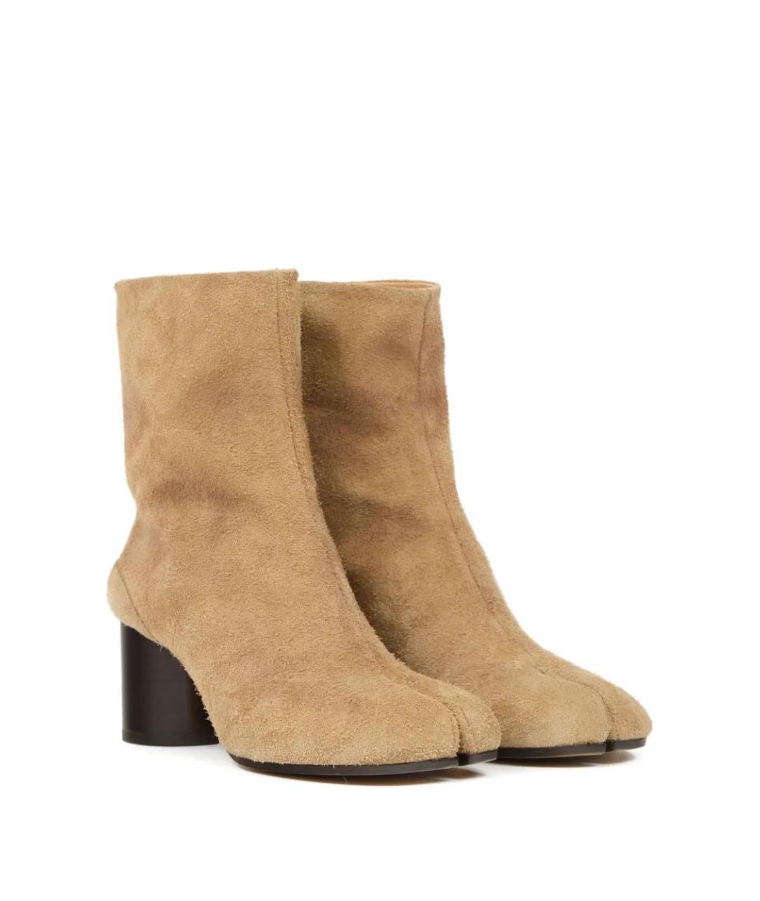 MAISON MARGIELA Коричневые замшевые полусапоги, фото 2