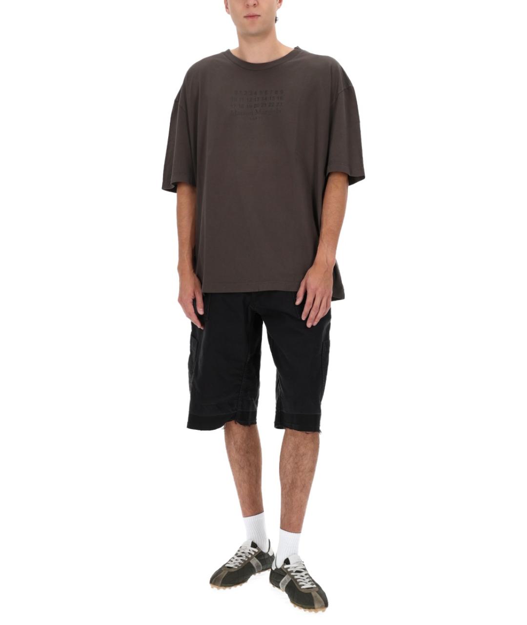 MAISON MARGIELA Коричневая хлопковая футболка, фото 3