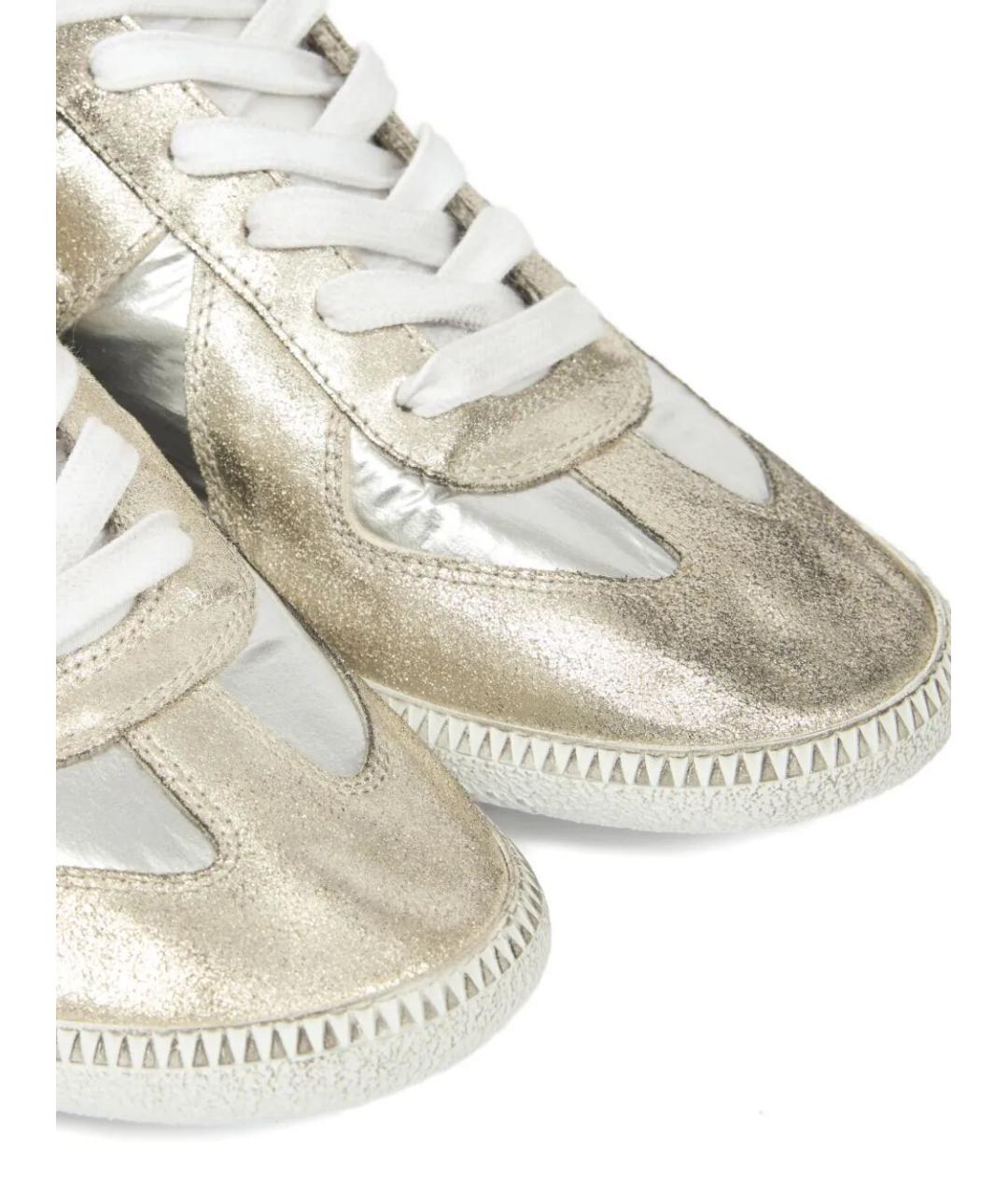 MAISON MARGIELA Серебряные текстильные кроссовки, фото 5