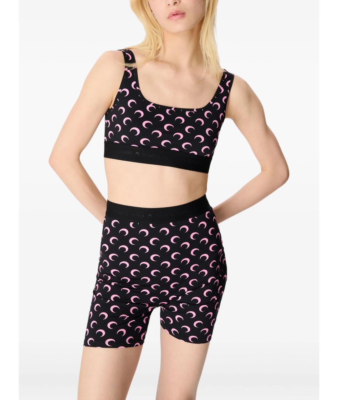 MARINE SERRE Черная полиамидовая майка, фото 2