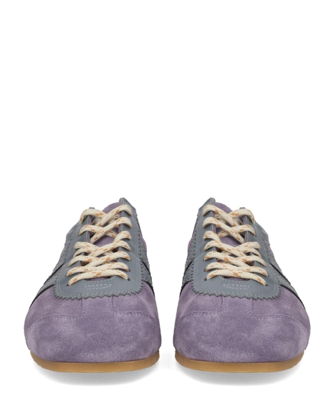 DRIES VAN NOTEN Фиолетовые кожаные кроссовки, фото 2