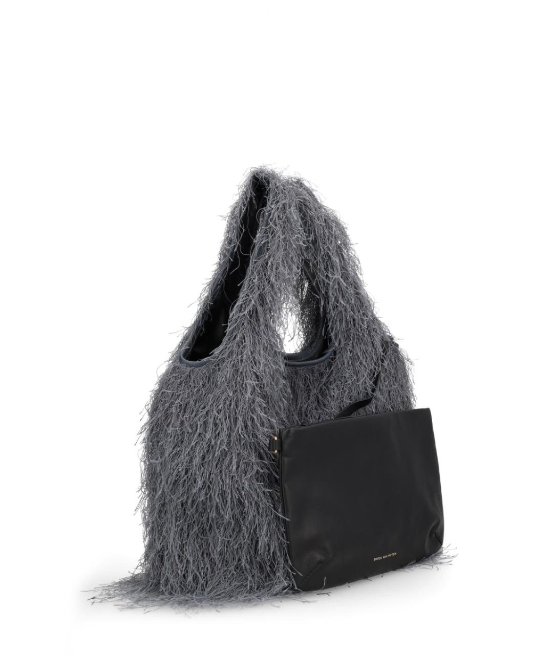 DRIES VAN NOTEN Серая синтетическая сумка тоут, фото 3