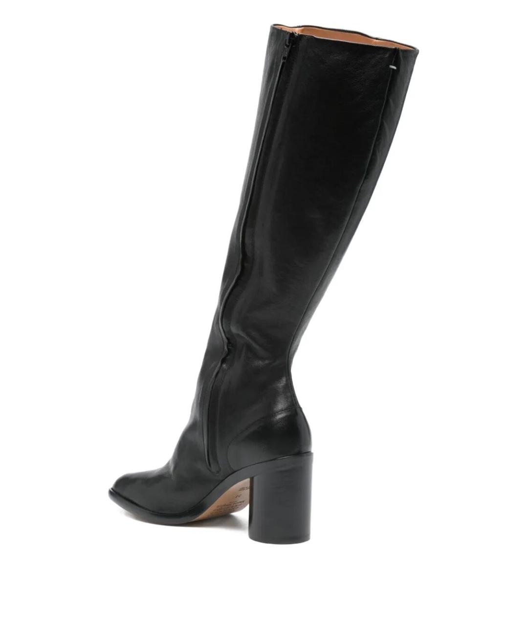 MAISON MARGIELA Черные кожаные сапоги, фото 2