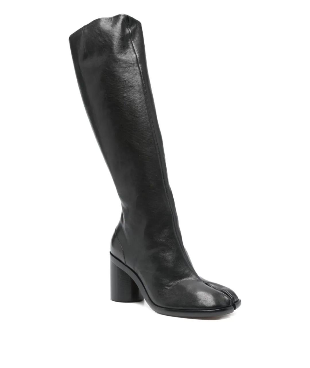 MAISON MARGIELA Черные кожаные сапоги, фото 4