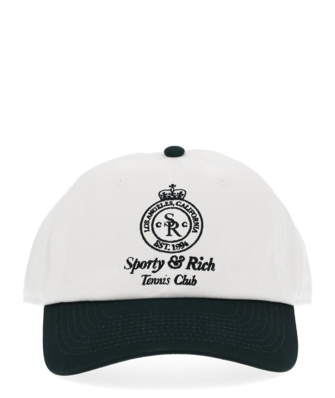 SPORTY AND RICH Белая хлопковая кепка, фото 1