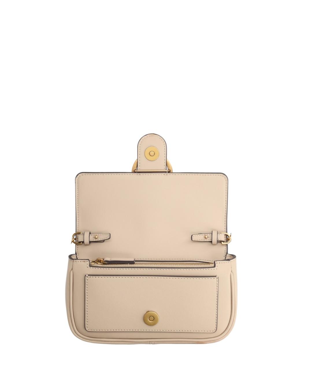 PINKO Бежевая кожаная сумка через плечо, фото 3