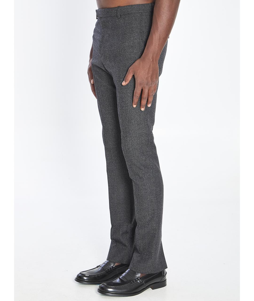 GUCCI Серые шерстяные повседневные брюки, фото 2