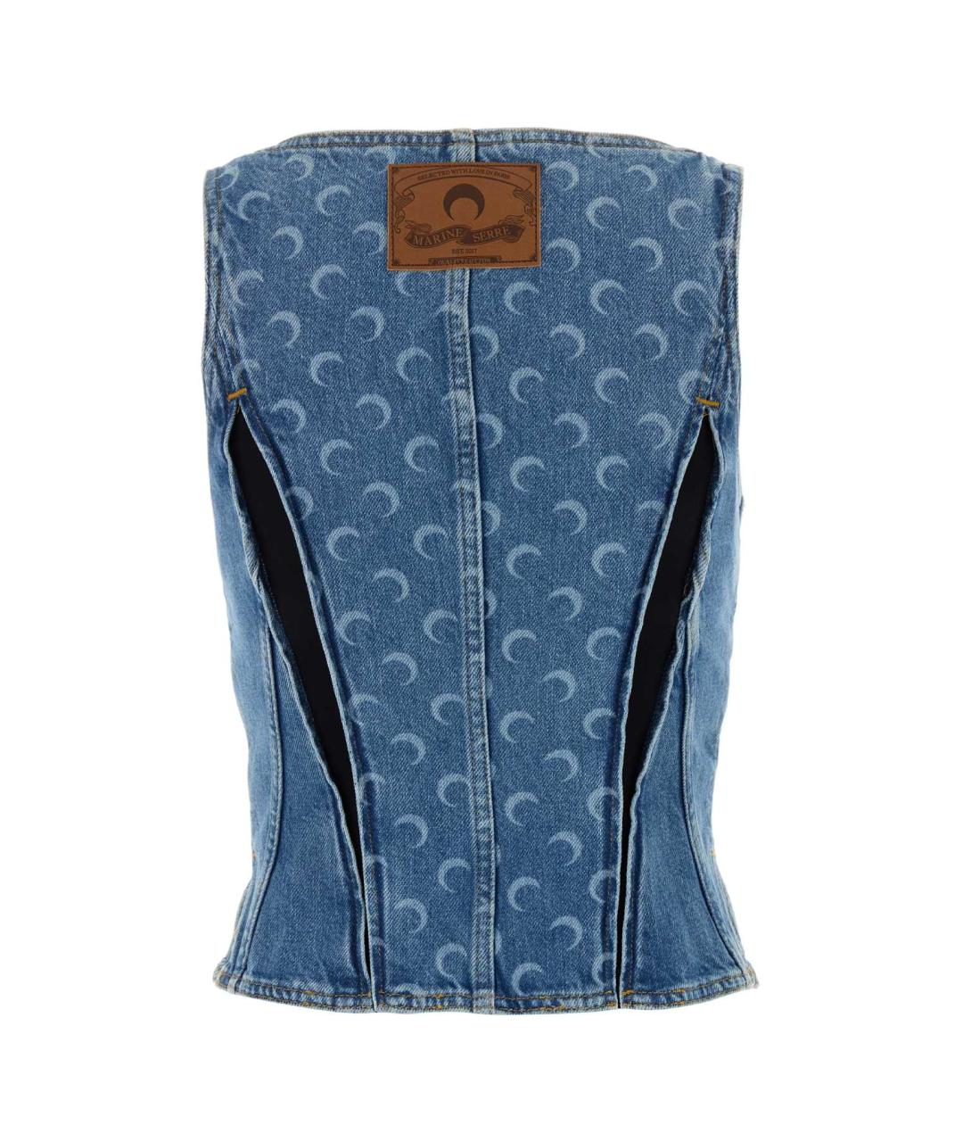 MARINE SERRE Синяя хлопковая майка, фото 2