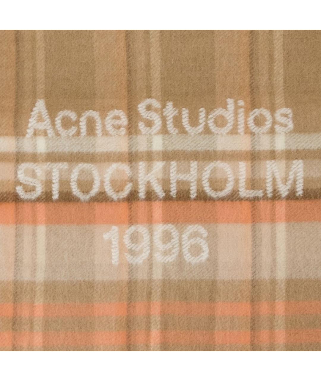 ACNE STUDIOS Бежевый шерстяной шарф, фото 2