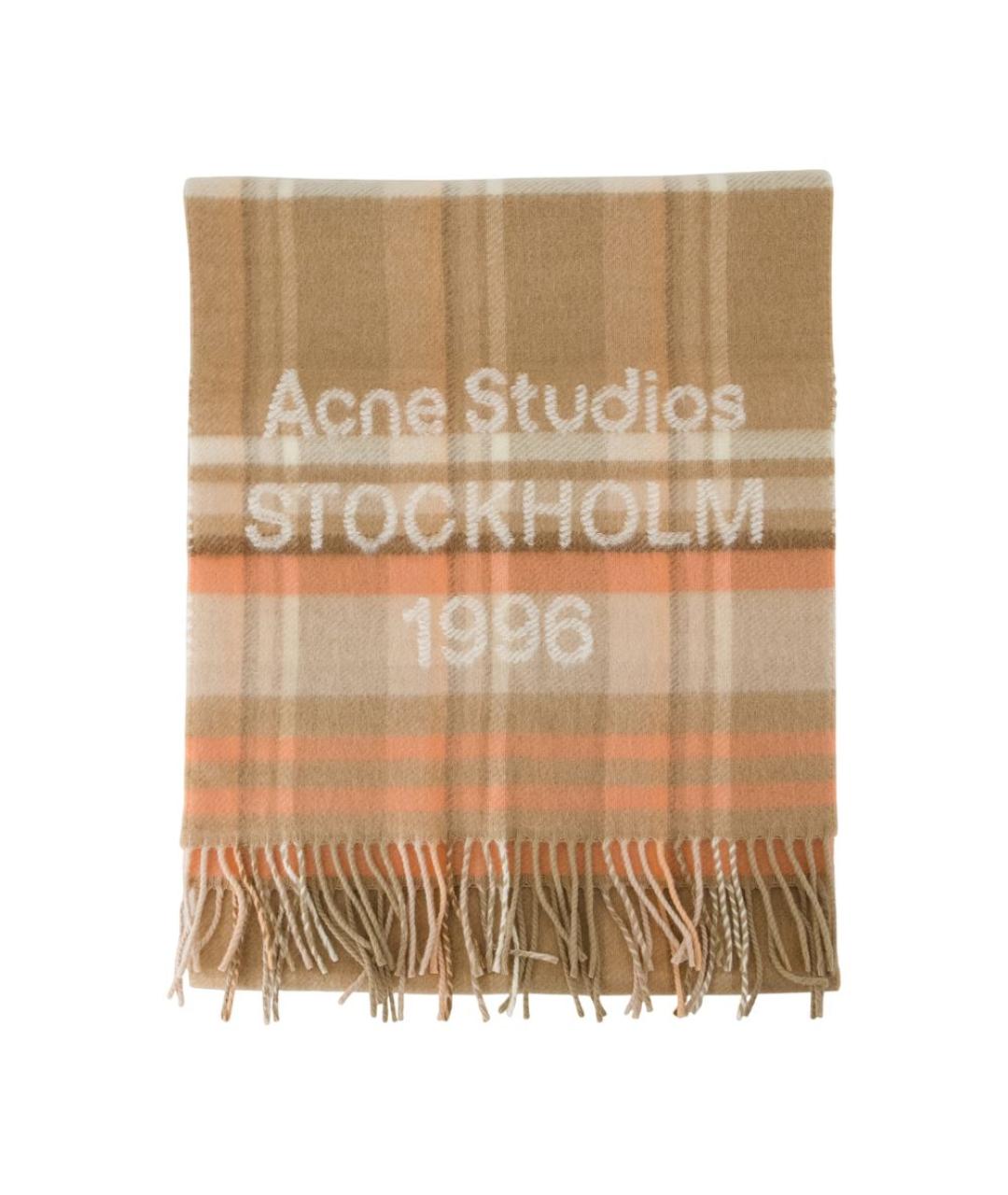 ACNE STUDIOS Бежевый шерстяной шарф, фото 1