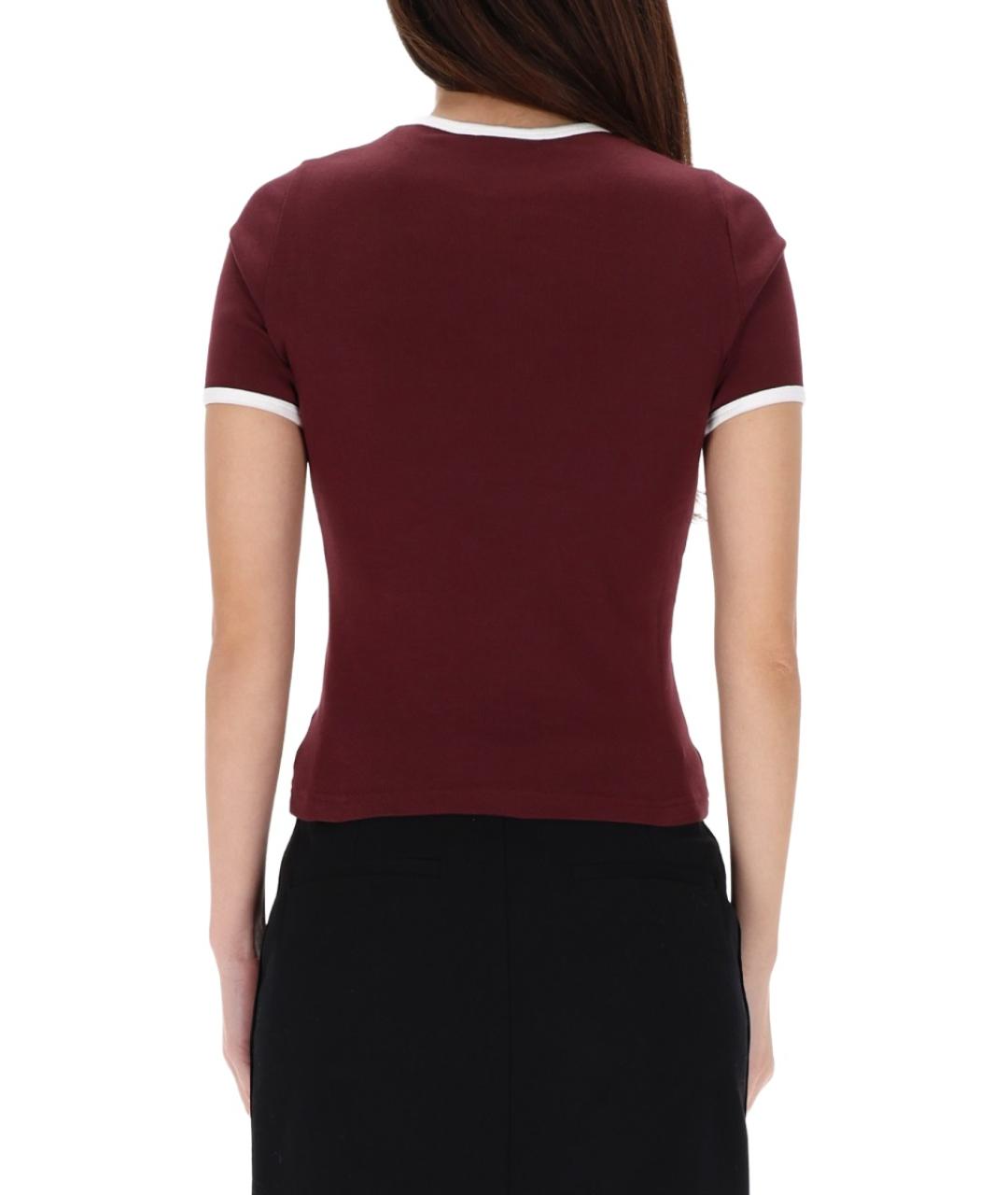 COURREGES Бордовая хлопковая футболка, фото 4