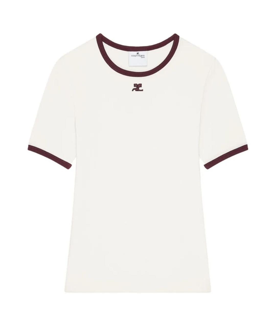 COURREGES Белая хлопковая футболка, фото 1