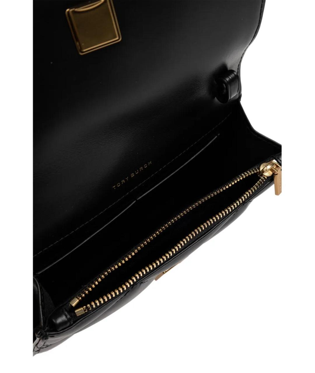 TORY BURCH Черная кожаная сумка с короткими ручками, фото 5