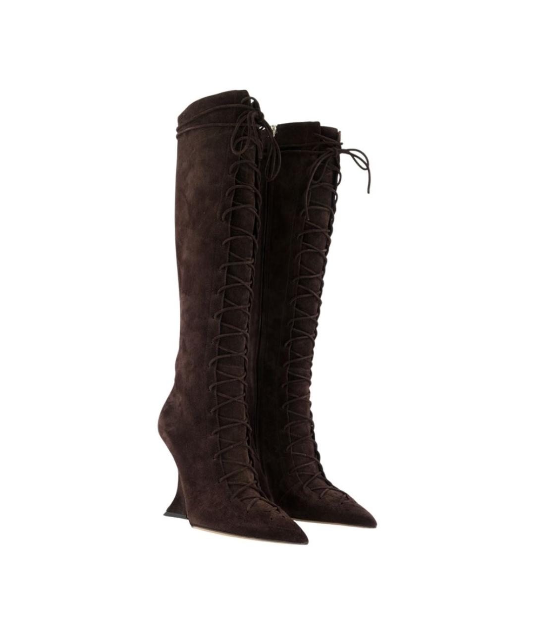 PARIS TEXAS Коричневые замшевые сапоги, фото 2