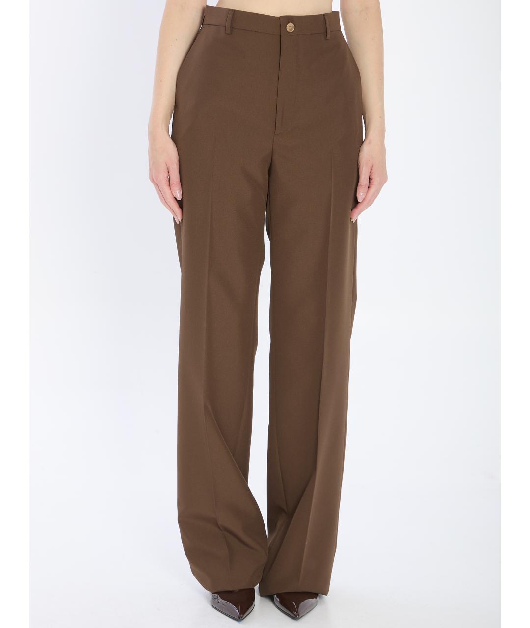 GUCCI Коричневые прямые брюки, фото 2