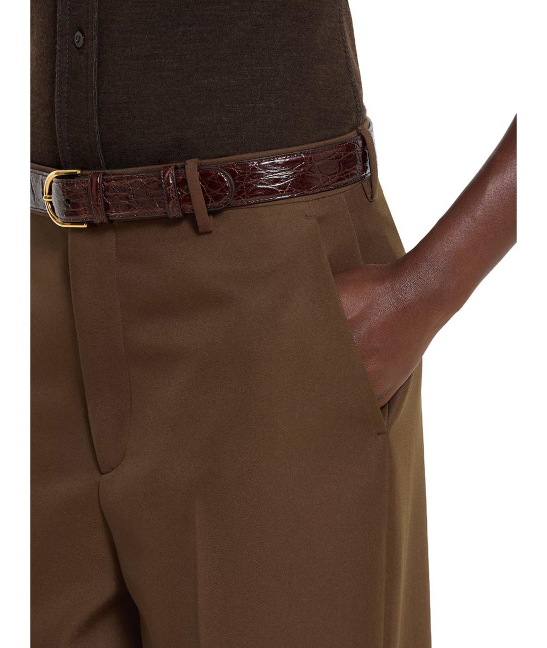 GUCCI Коричневые прямые брюки, фото 6