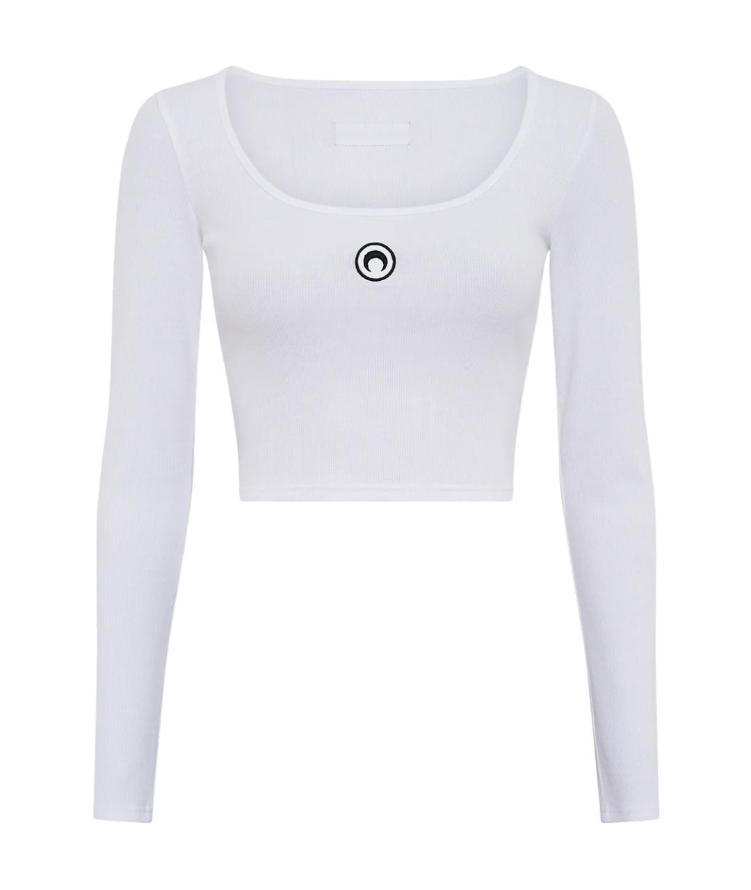 MARINE SERRE Белая хлопковая водолазка, фото 1