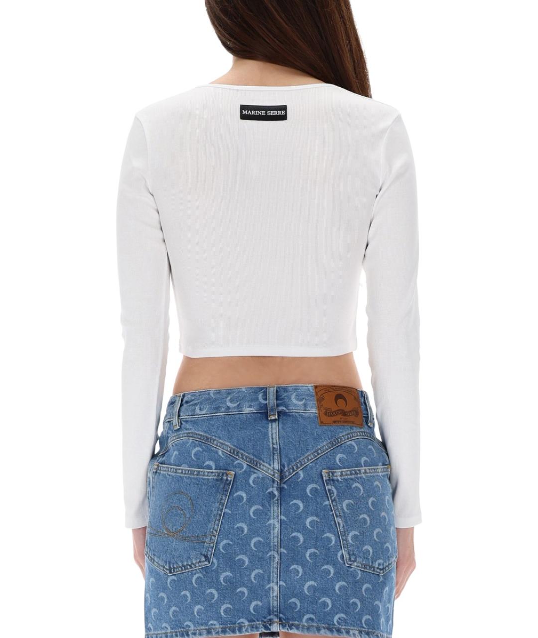 MARINE SERRE Белая хлопковая водолазка, фото 2