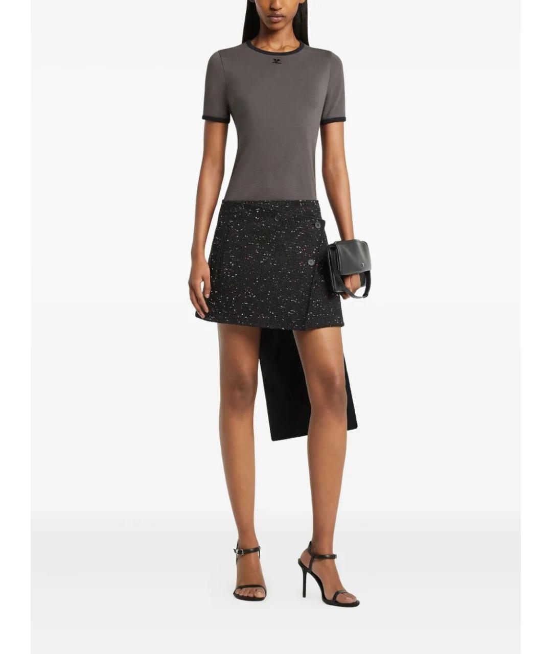 COURREGES Серая хлопковая футболка, фото 2