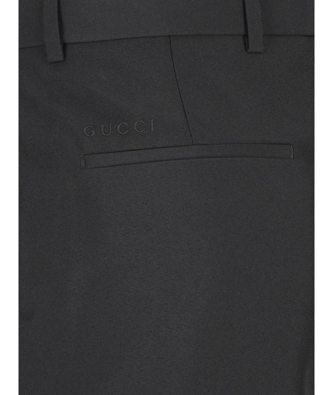 GUCCI Черные шелковые повседневные брюки, фото 3