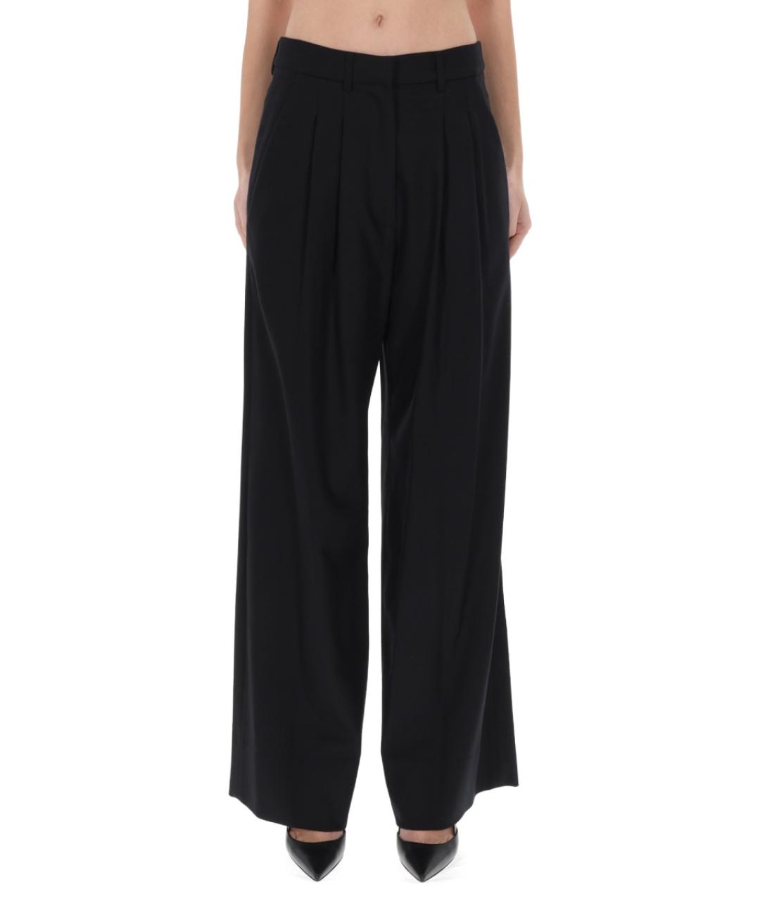 PT TORINO Черные шерстяные прямые брюки, фото 5