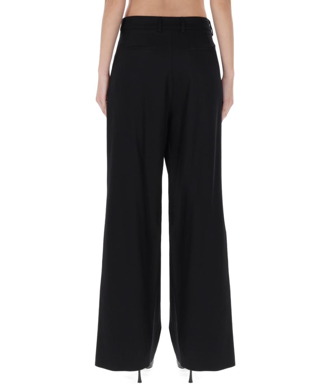 PT TORINO Черные шерстяные прямые брюки, фото 3