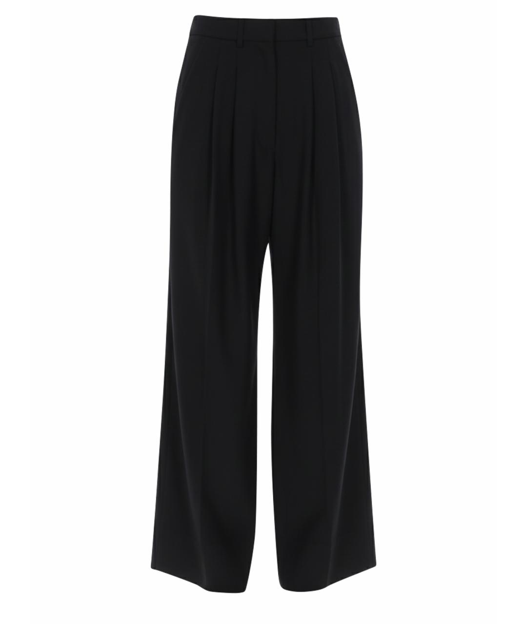 PT TORINO Черные шерстяные прямые брюки, фото 1