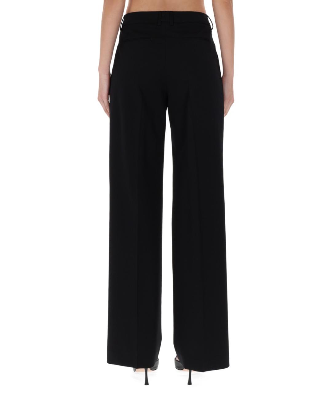 PT TORINO Черные шерстяные прямые брюки, фото 3