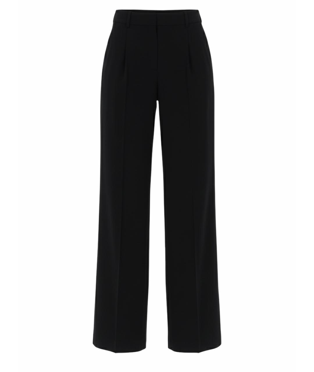 PT TORINO Черные шерстяные прямые брюки, фото 1
