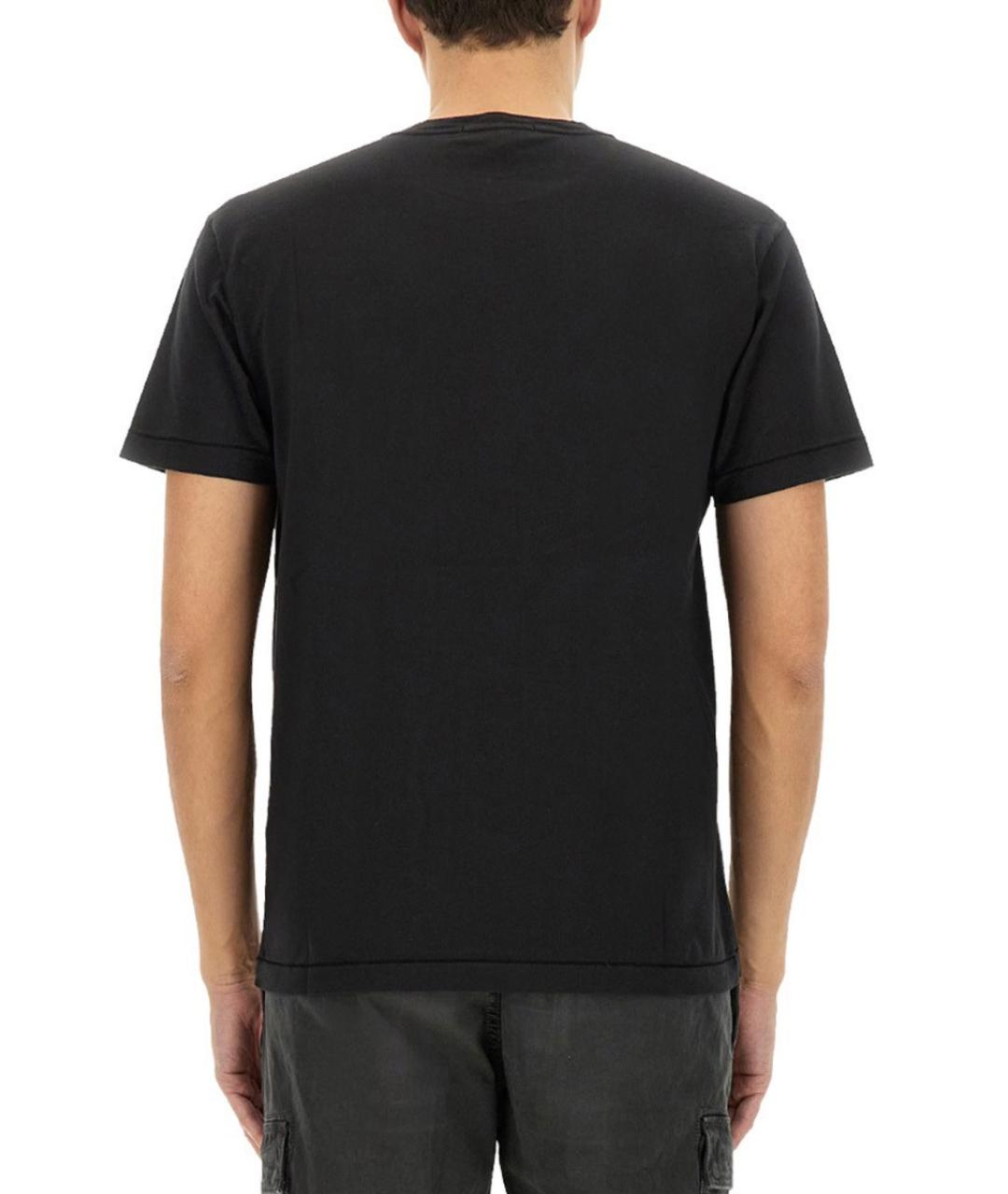 STONE ISLAND Черная хлопковая футболка, фото 4