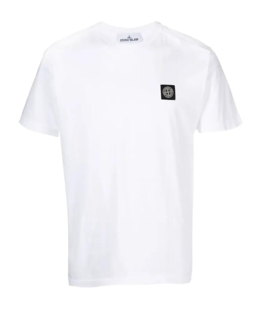 STONE ISLAND Белая хлопковая футболка, фото 1