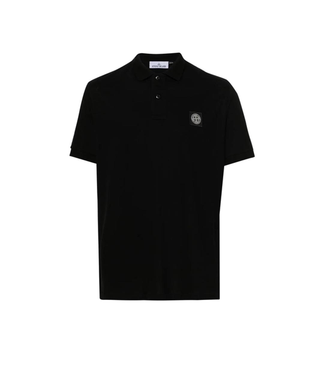STONE ISLAND Черная хлопковая футболка, фото 1