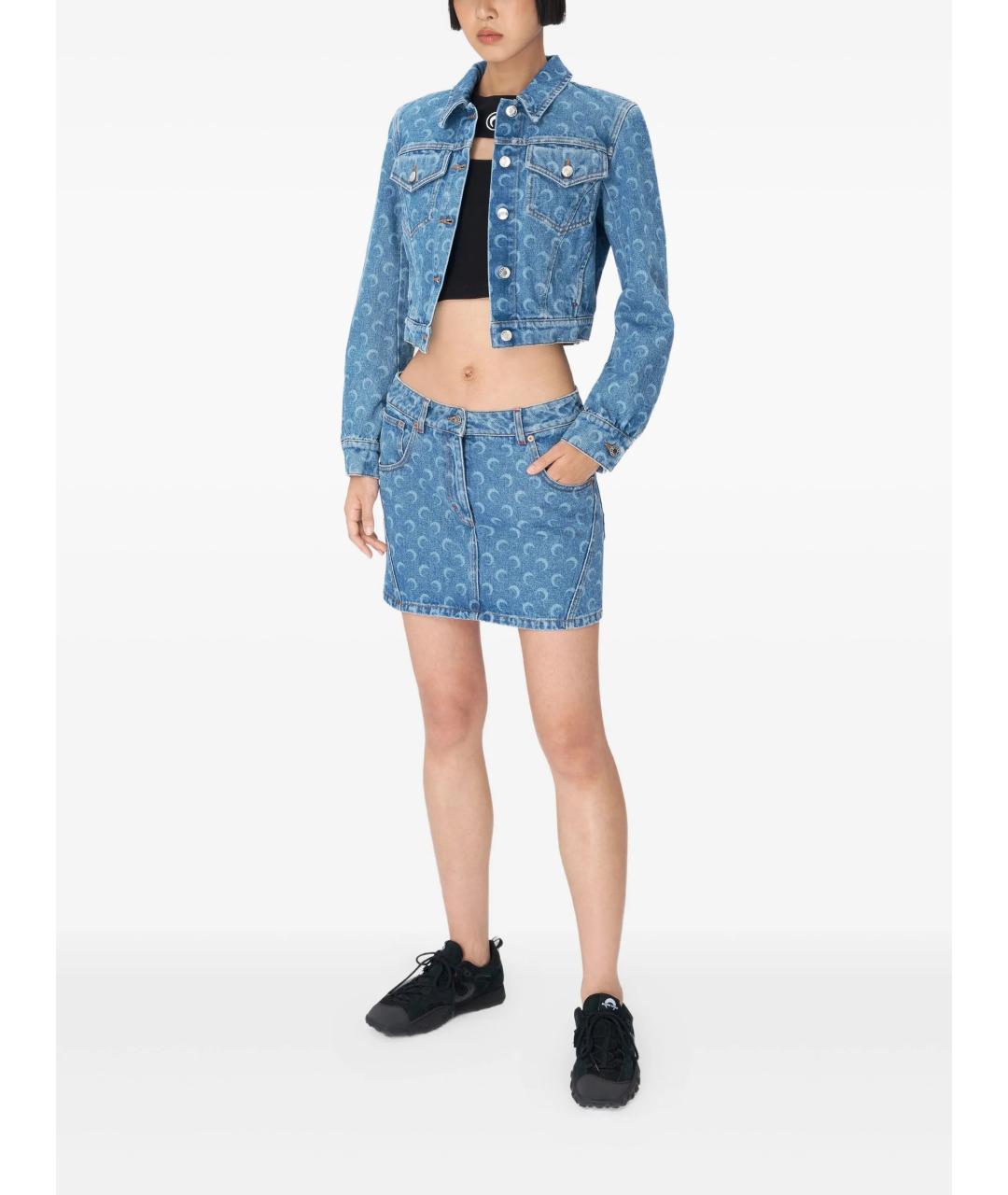 MARINE SERRE Синяя хлопковая куртка, фото 2