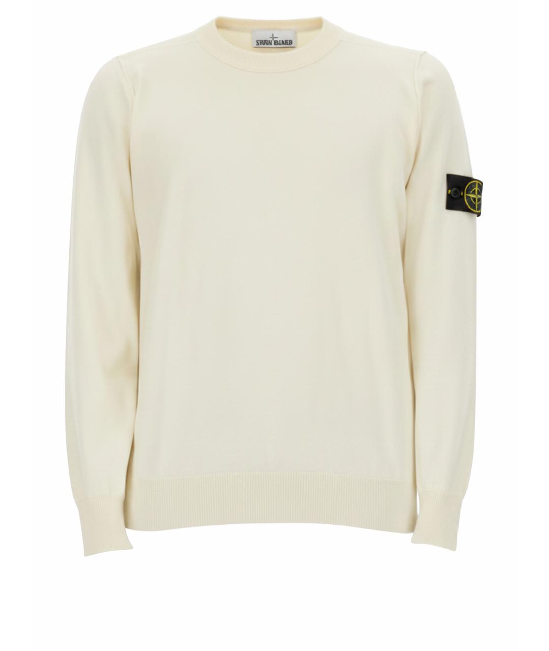 STONE ISLAND Белый хлопковый джемпер / свитер, фото 1