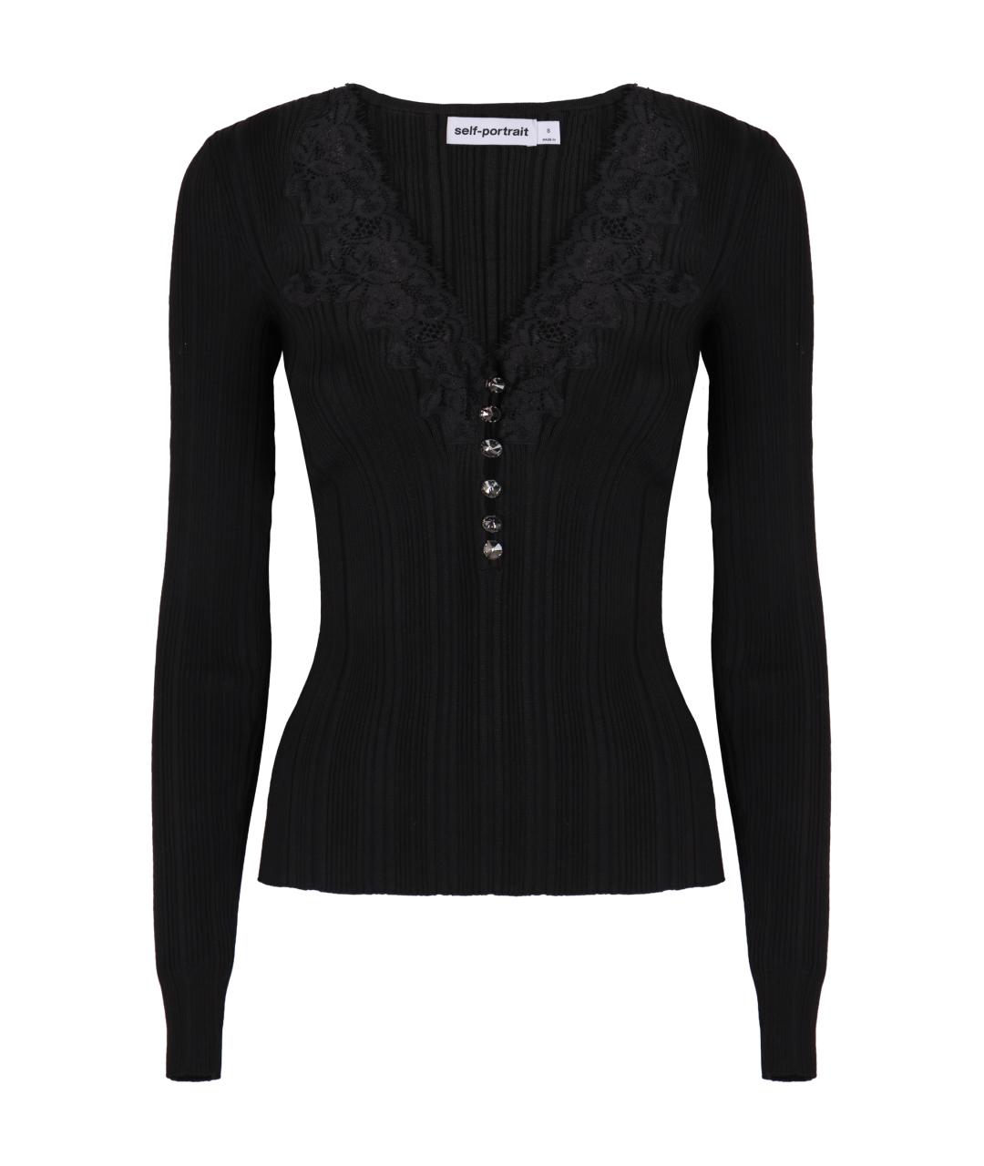 SELF-PORTRAIT Черная полиамидовая водолазка, фото 1