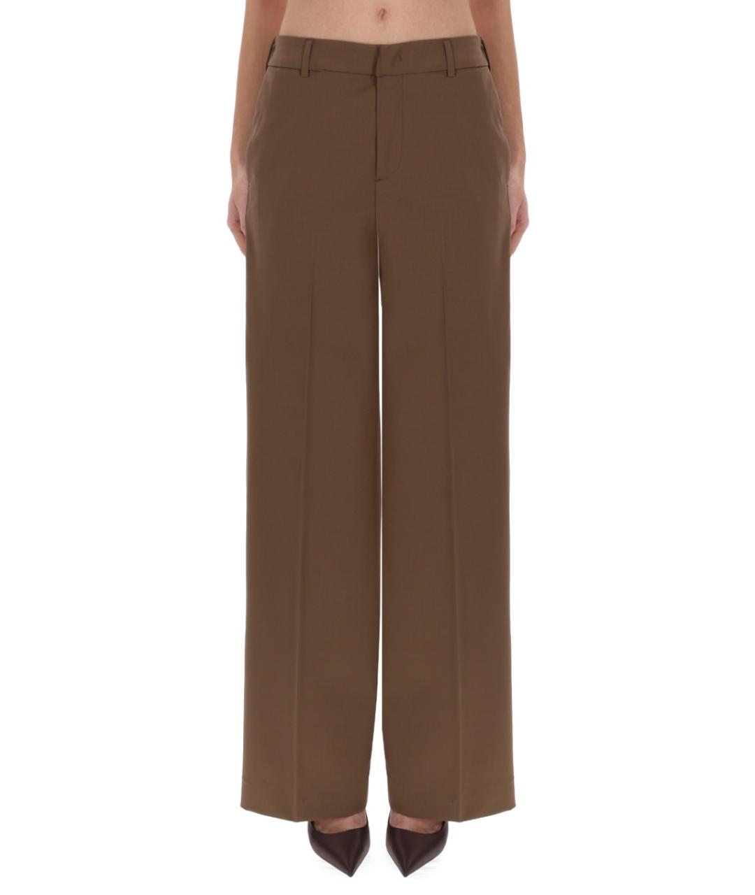 PT TORINO Коричневые шерстяные прямые брюки, фото 6