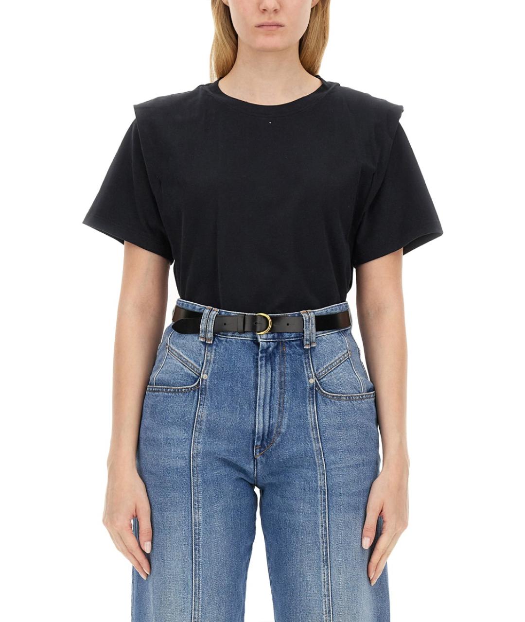 ISABEL MARANT Черная хлопковая футболка, фото 4