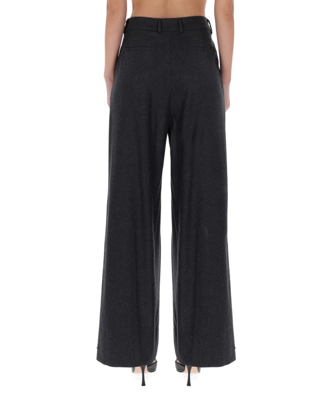 PT TORINO Серые шерстяные прямые брюки, фото 3