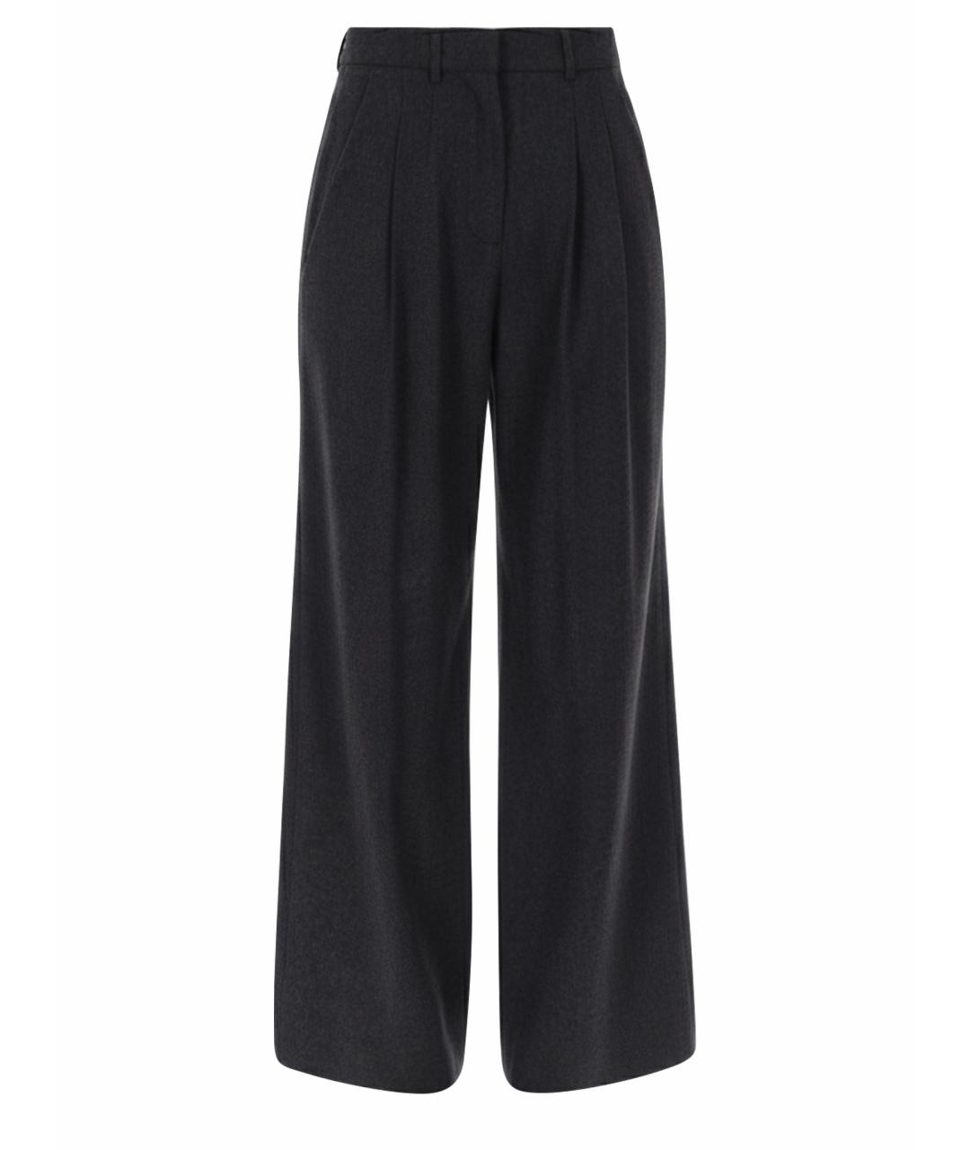 PT TORINO Серые шерстяные прямые брюки, фото 1