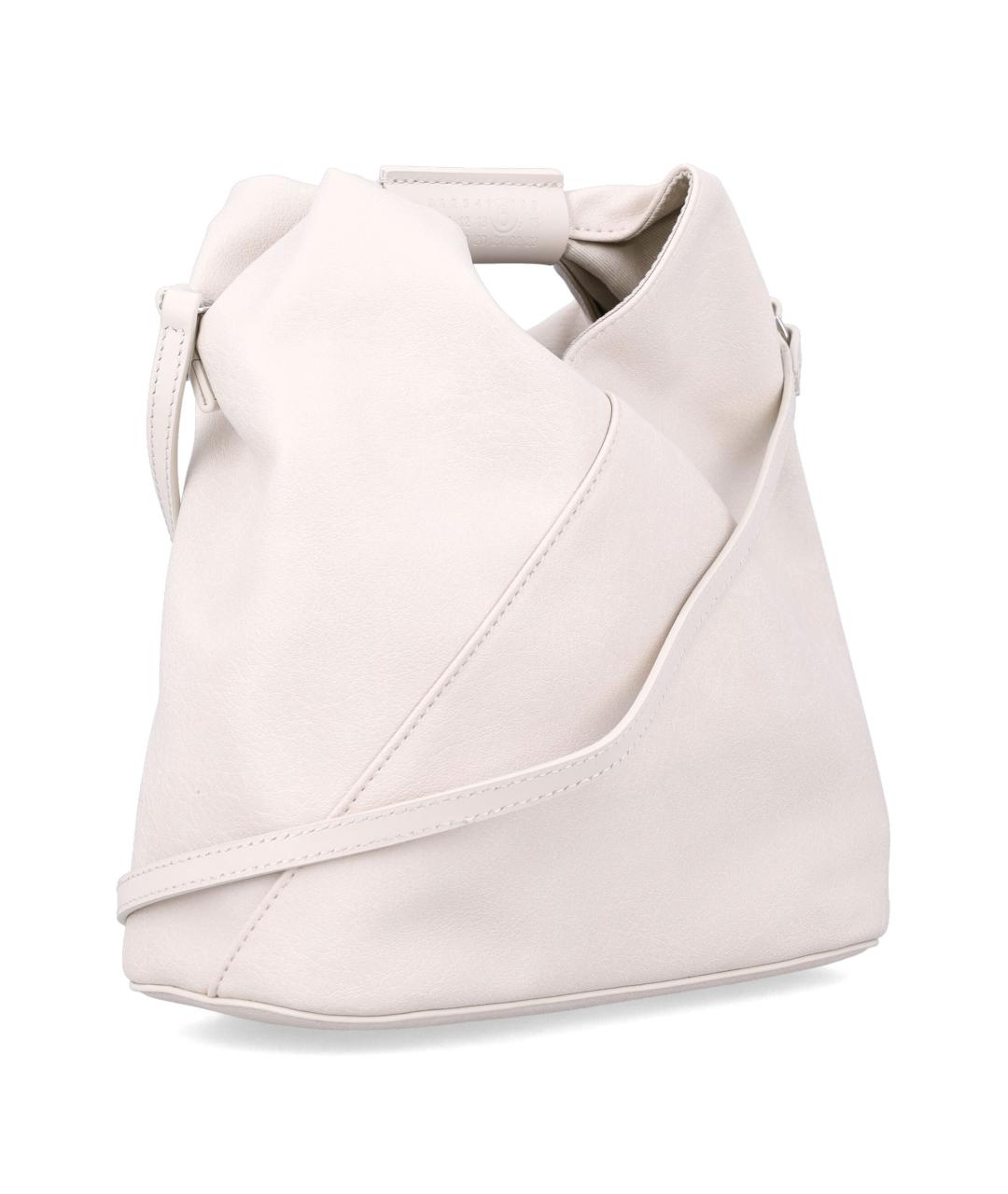 MM6 MAISON MARGIELA Белая кожаная сумка с короткими ручками, фото 2