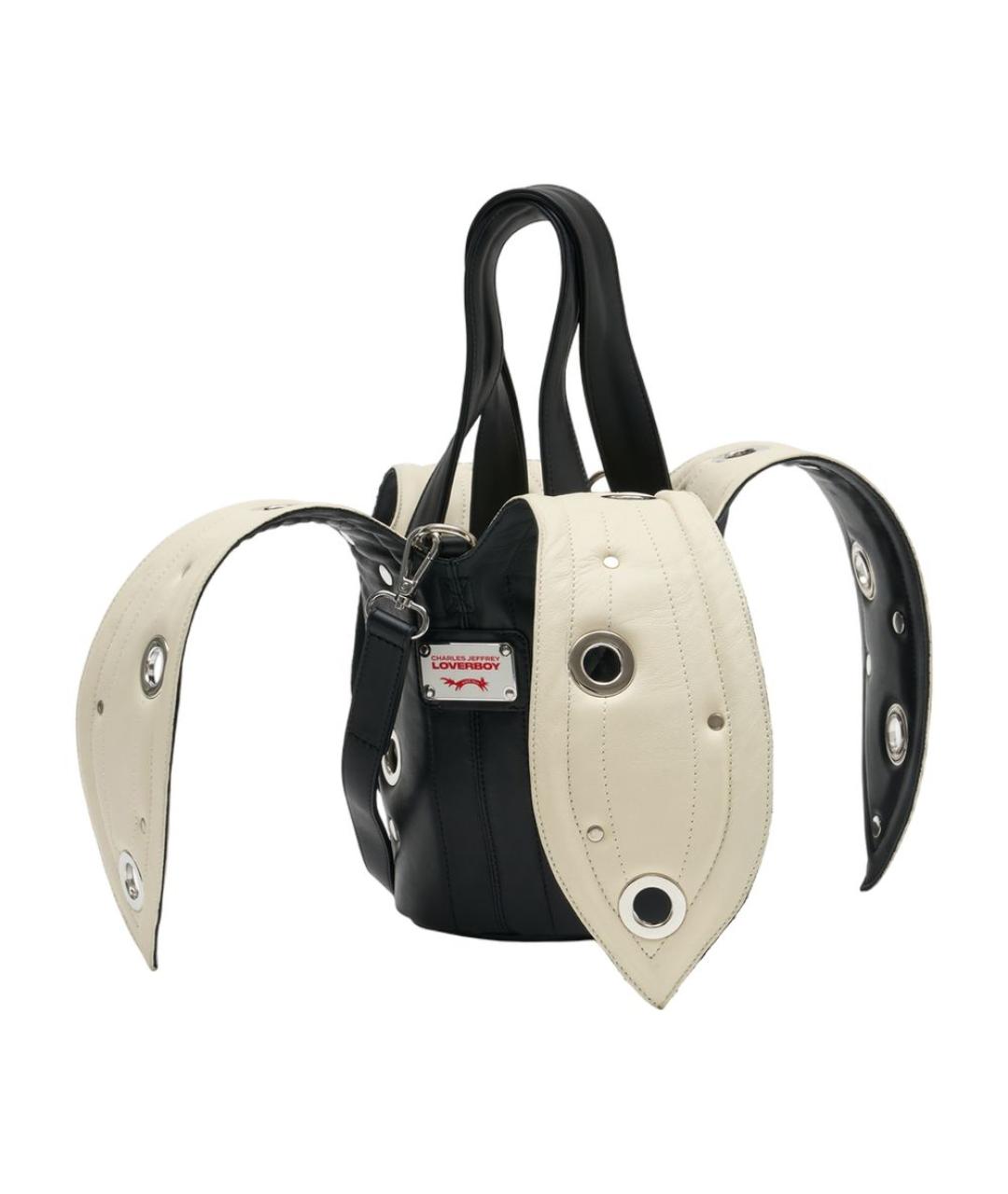 CHARLES JEFFREY LOVERBOY Черная кожаная сумка с короткими ручками, фото 2