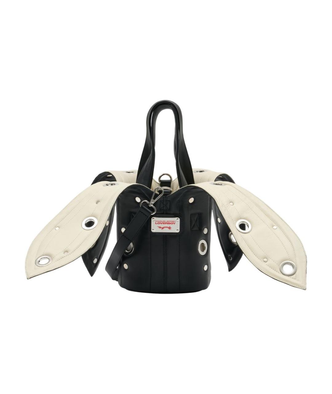 CHARLES JEFFREY LOVERBOY Черная кожаная сумка с короткими ручками, фото 1