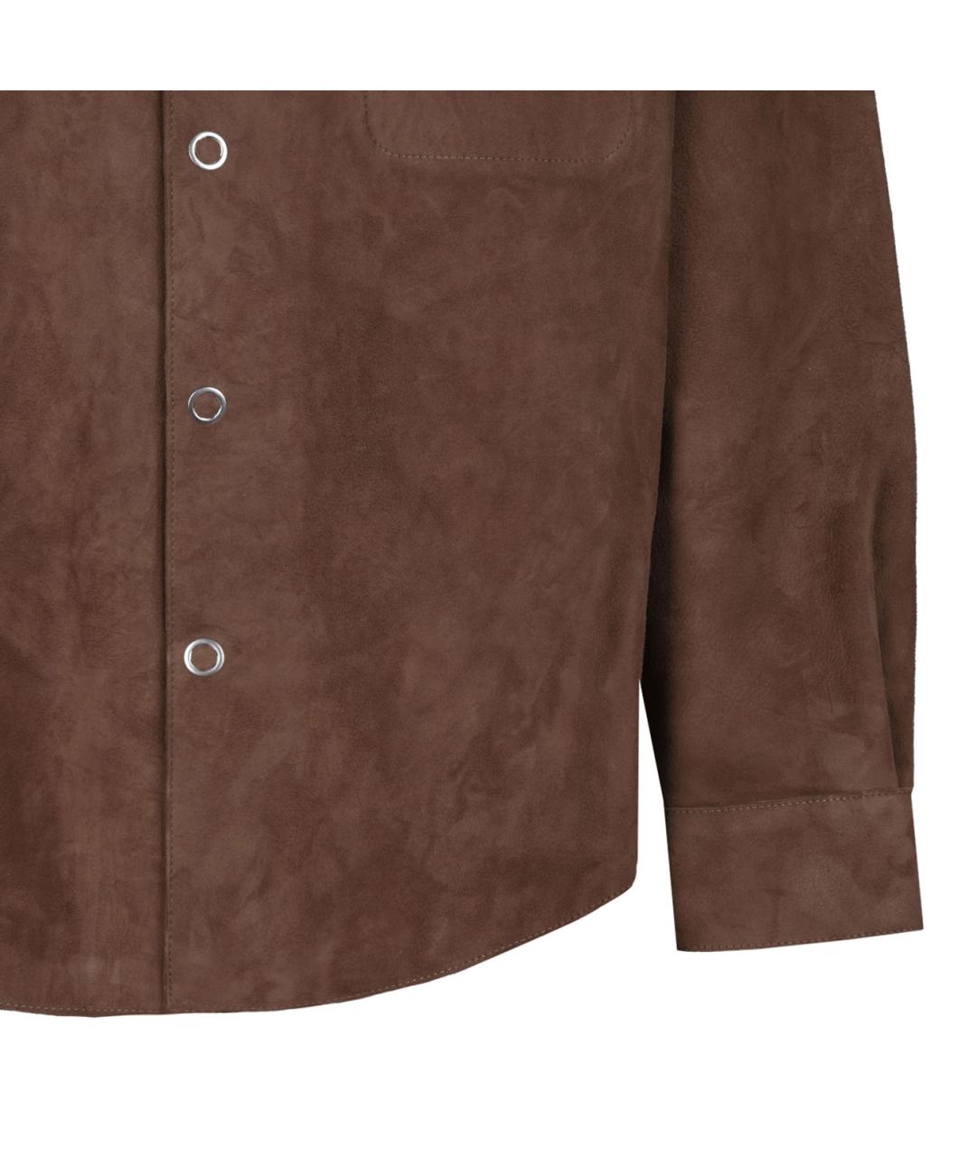 Ami Paris Коричневая кожаная рубашка, фото 5