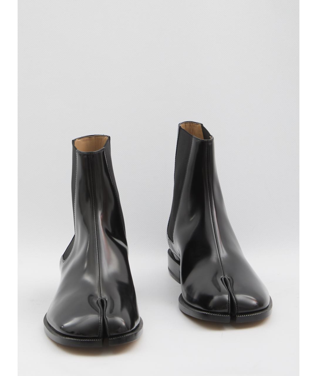 MAISON MARGIELA Черные кожаные низкие ботинки, фото 5