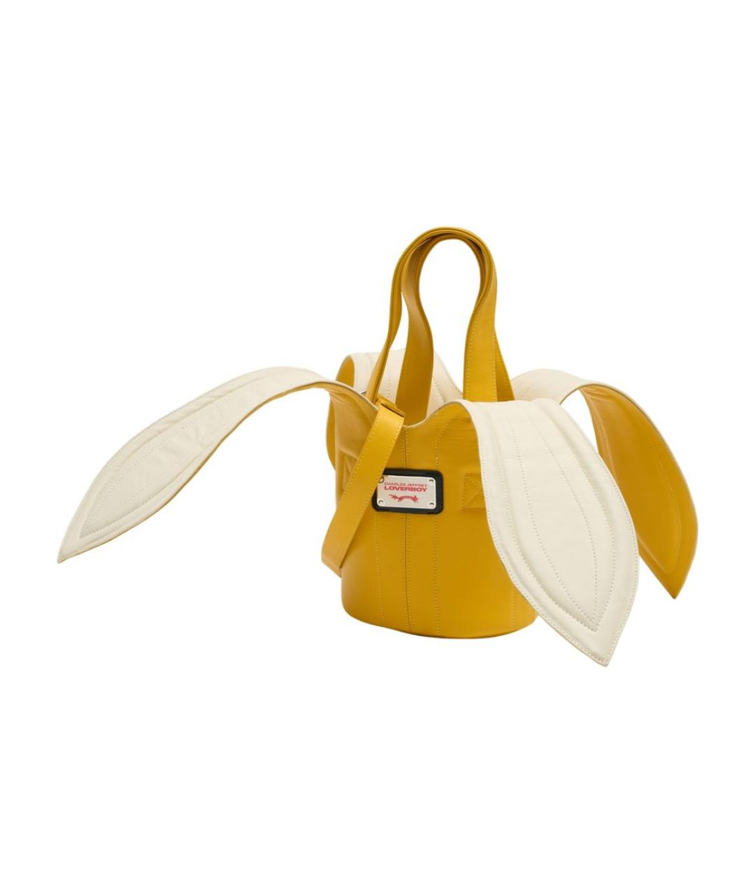 CHARLES JEFFREY LOVERBOY Желтая сумка с короткими ручками, фото 2