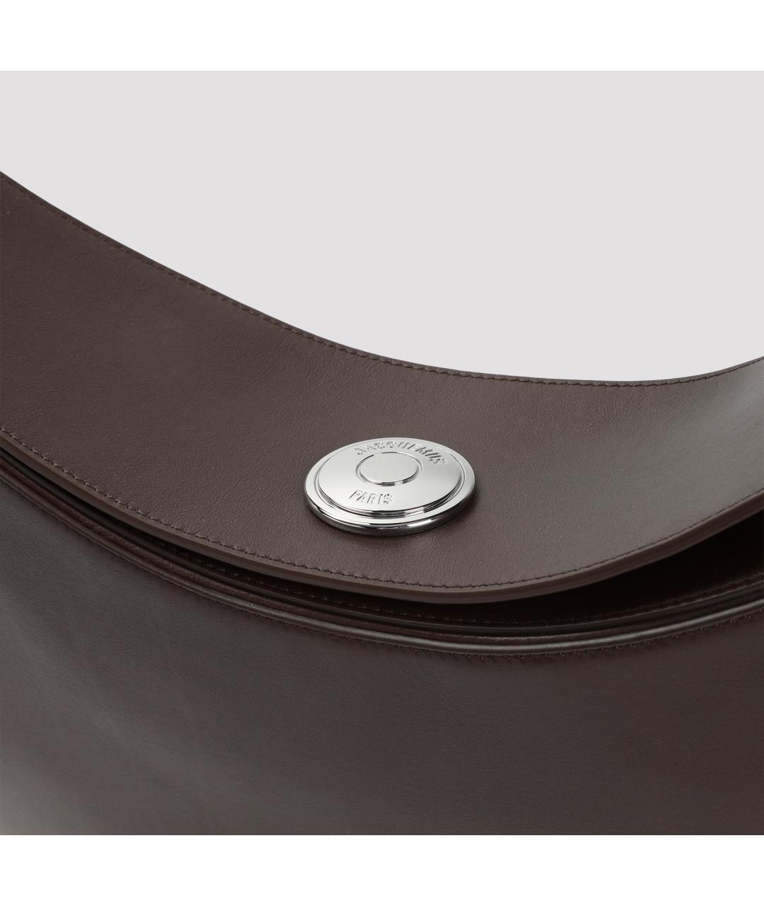 JACQUEMUS Коричневая кожаная сумка через плечо, фото 4