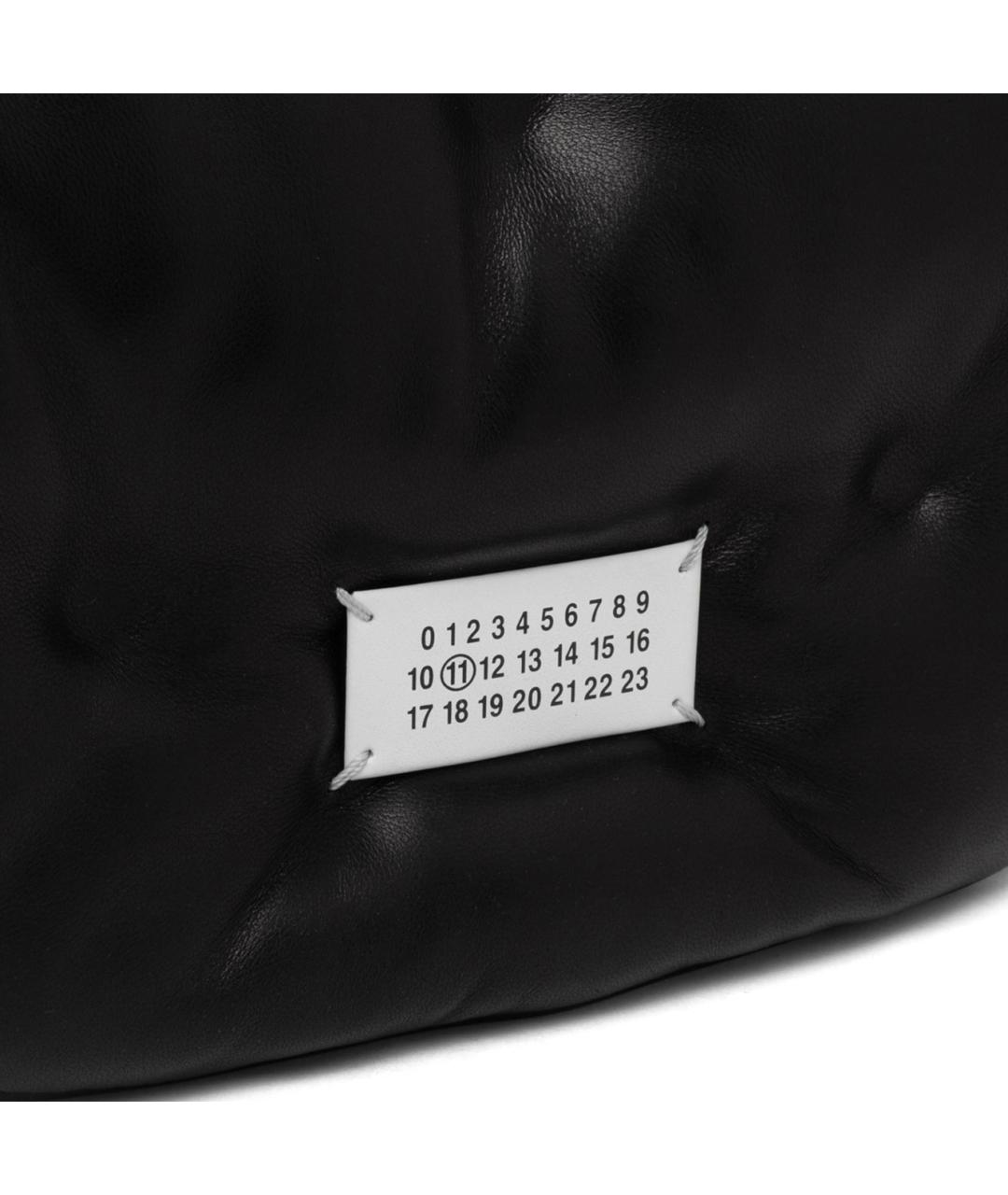 MAISON MARGIELA Черная кожаная сумка с короткими ручками, фото 4